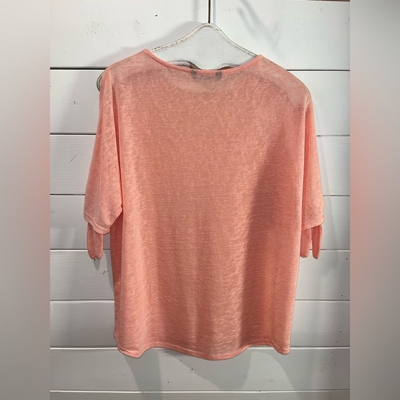 🩷 LISETTE L Montréal Coral Tie-Sleeve Top – L/XL (No Tag, Refer to Measurements) - Picture 6 of 10